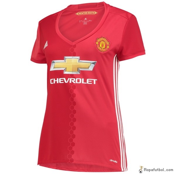 Camiseta Manchester United Replica Primera Ropa Mujer 2016/17 Rojo